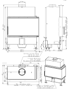 Plieninis židinio ugniakuras Romotop HL2SX13, kampinis, 10kW