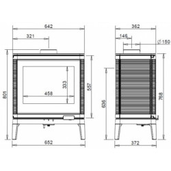 Ketinė krosnelė Invicta KAZAN GA, tonuotu stiklu, 13.5 kW