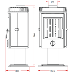 Ketinė krosnelė Invicta Mesnil, 12 kW