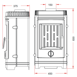 Ketinė krosnelė Invicta Chatel, 12 kW