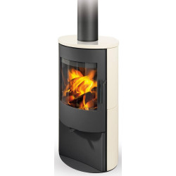 Plieninė krosnelė Romotop Alpera 01, dramblio kaulo spalvos, 8kW