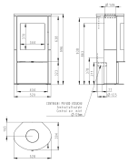 Plieninė krosnelė Romotop Alpera 01, dramblio kaulo spalvos, 8kW