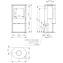 Plieninė krosnelė Romotop Alpera 01, dramblio kaulo spalvos, 8kW