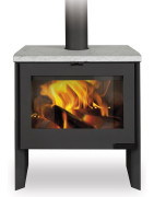 Plieninė krosnelė Romotop Riano N, juodos spalvos, 11kW