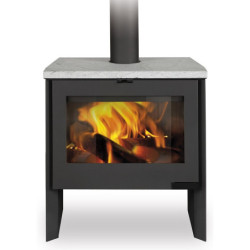Plieninė krosnelė Romotop Riano N, juodos spalvos, 11kW