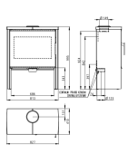 Plieninė krosnelė Romotop Riano N, juodos spalvos, 11kW
