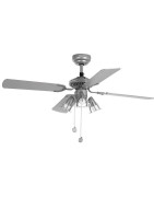 Lubų ventiliatorius Faro Jaca, su šviestuvu, pilkos spalvos