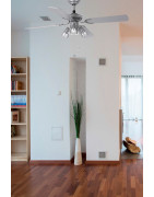 Lubų ventiliatorius Faro Jaca, su šviestuvu, pilkos spalvos