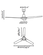 Lubų ventiliatorius Faro Eco Indus, 3 greičių, baltos spalvos