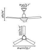 Lubų ventiliatorius Faro Indus, 5 greičių, chromo spalvos