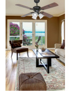 Lubų ventiliatorius Faro Lisboa, su šviestuvu, rudos spalvos