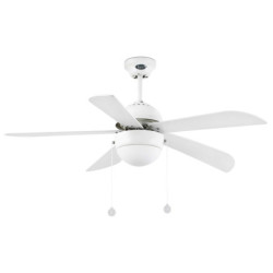 Lubų ventiliatorius Faro Veneto, su šviestuvu, baltos spalvos