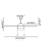Lubų ventiliatorius Faro Veneto, su šviestuvu, baltos spalvos