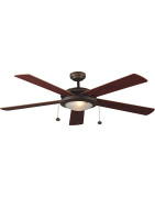 Lubų ventiliatorius Faro Manila, su šviestuvu, rudos spalvos