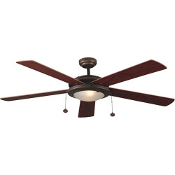 Lubų ventiliatorius Faro Manila, su šviestuvu, rudos spalvos