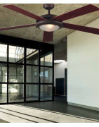 Lubų ventiliatorius Faro Manila, su šviestuvu, rudos spalvos