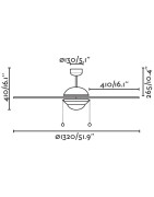 Lubų ventiliatorius Faro Manila, su šviestuvu, rudos spalvos