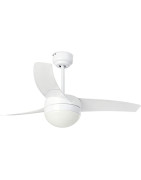 Lubų ventiliatorius Faro Easy, su šviestuvu, baltos spalvos