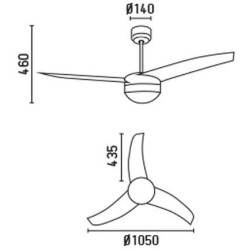 Lubų ventiliatorius Faro Easy, su šviestuvu, baltos spalvos