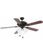 Lubų ventiliatorius Faro Corso, su šviestuvu, rudos spalvos