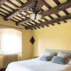 Lubų ventiliatorius Faro Corso, su šviestuvu, rudos spalvos