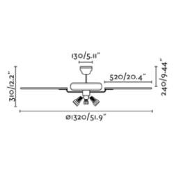 Lubų ventiliatorius Faro Aloha, be šviestuvo, rudos spalvos