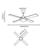 Lubų ventiliatorius Faro Icaria, su šviestuvu, baltos spalvos