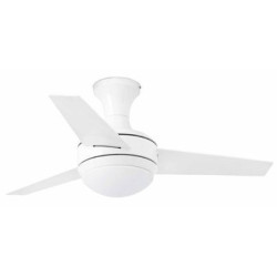 Lubų ventiliatorius Faro Mini Ufo, su šviestuvu, baltos spalvos