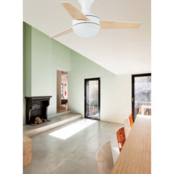 Lubų ventiliatorius Faro Mini Ufo, su šviestuvu, baltos spalvos