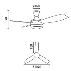 Lubų ventiliatorius Faro Mini Ufo, su šviestuvu, baltos spalvos