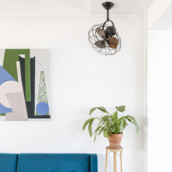 Lubų ventiliatorius Faro Keiki, be šviestuvo, rudos spalvos