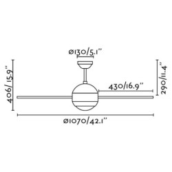 Lubų ventiliatorius Faro Honolulu, su šviestuvu