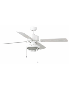 Lubų ventiliatorius Faro Hierro, su šviestuvu, baltos spalvos