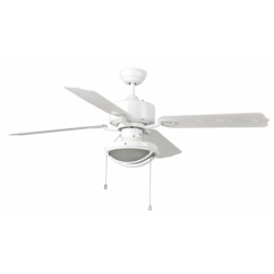 Lubų ventiliatorius Faro Hierro, su šviestuvu, baltos spalvos