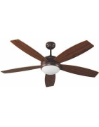 Lubų ventiliatorius Faro Vanu, su šviestuvu, rudos spalvos