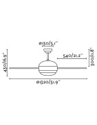 Lubų ventiliatorius Faro Vanu, su šviestuvu, rudos spalvos