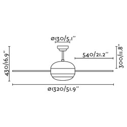 Lubų ventiliatorius Faro Vanu, su šviestuvu, nikelio spalvos