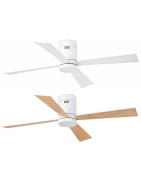 Lubų ventiliatorius Faro Timor, su šviestuvu, baltos spalvos