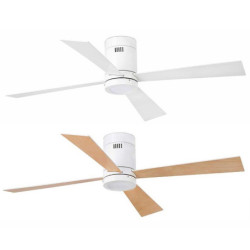 Lubų ventiliatorius Faro Timor, su šviestuvu, baltos spalvos