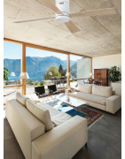 Lubų ventiliatorius Faro Timor, su šviestuvu, baltos spalvos