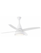 Lubų ventiliatorius Faro Wind, su šviestuvu, baltos spalvos