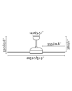 Lubų ventiliatorius Faro Nova, be šviestuvo, baltos spalvos