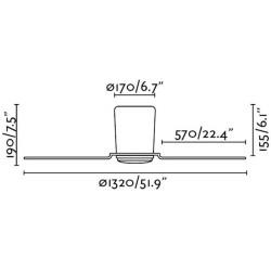 Lubų ventiliatorius Faro Pemba, su DC varikliu, baltos spalvos