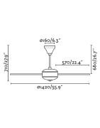 Lubų ventiliatorius Faro Aoba, be šviestuvo, pilkos spalvos