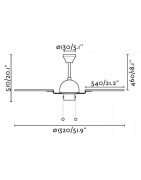 Lubų ventiliatorius Faro Cuba, be šviestuvo, rudos spalvos