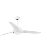 Lubų ventiliatorius Faro Kailua, su šviestuvu, baltos spalvos