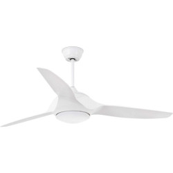 Lubų ventiliatorius Faro Kailua, su šviestuvu, baltos spalvos