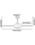 Lubų ventiliatorius Faro Kailua, su šviestuvu, baltos spalvos
