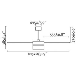 Lubų ventiliatorius Faro Ice LED, su šviestuvu ir garsiakalbiu