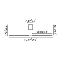 Lubų ventiliatorius Faro Tao, su DC varikliu, nikelio spalvos